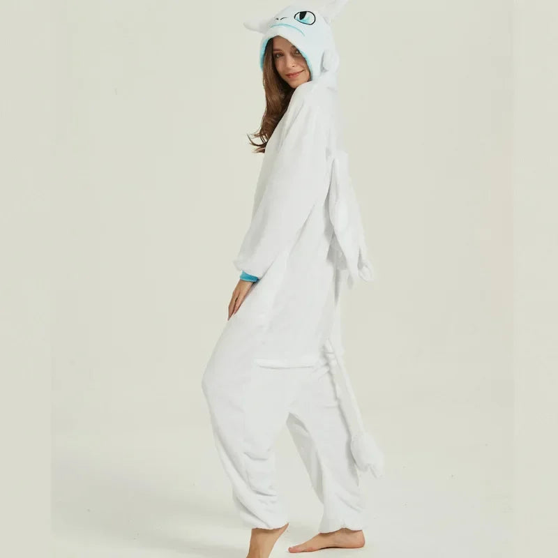 Toothless Dragon Onesie Kigurumi Cosplay Adult Unisex Flannel Pajama Anime Costume Train Your Night Funny Sleepwear Homewear
